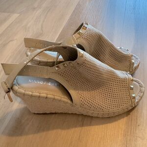 Marc Fisher Senton Taupe Espadrille Sandals Sz 7.5